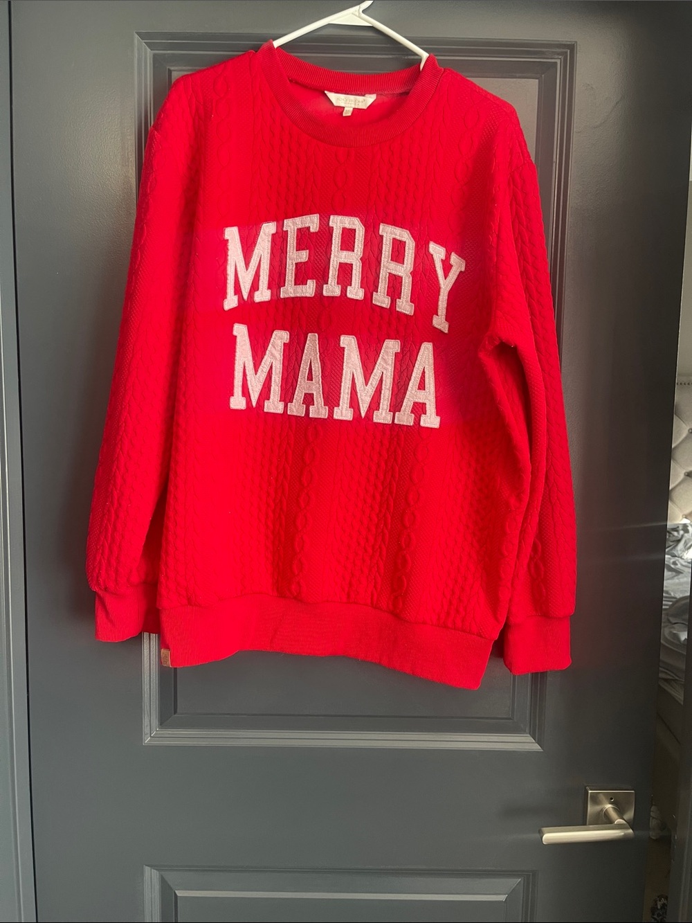 Simply Southern Red Cable Knit Sweatshirt Size XL